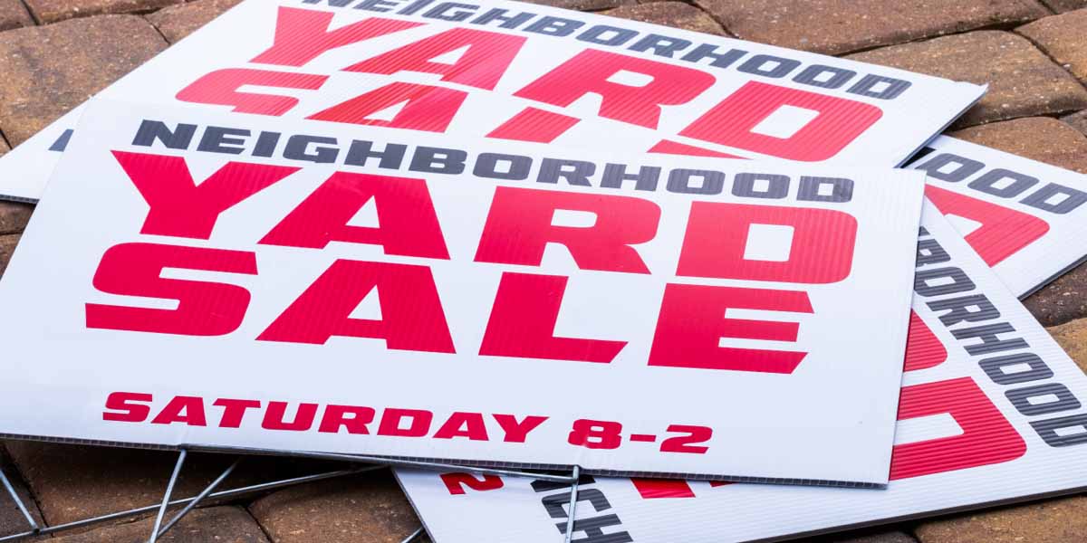 A stack of polycore yard signs. A stack of polycore yard signs.